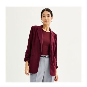 Women's Nine West Knit Closureless Blazer in Plum XXL